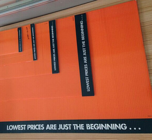 橙色广告牌 超市价格标牌
